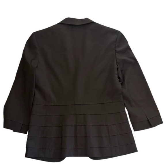 Marlowe Women's V-Neck Italian 100% Wool Blazer Jacket, Dark Gray, Size 42/8/S - Picture 3 of 15